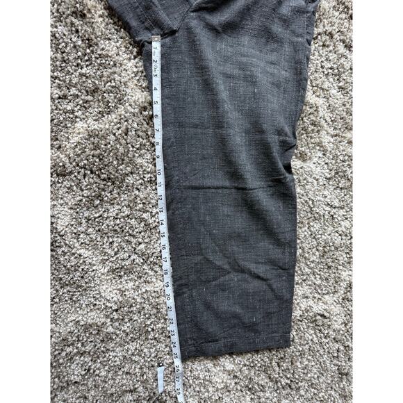 Eileen Fisher Black Gray Cropped Wide Leg Linen Blend Ankle Pants size Large - Picture 8 of 13